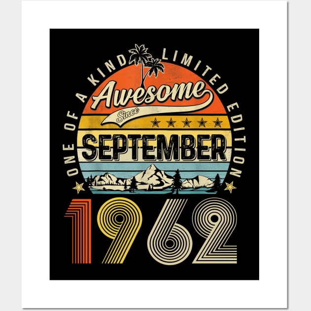 Awesome Since September 1962 Vintage 61st Birthday Wall Art by Centorinoruben.Butterfly